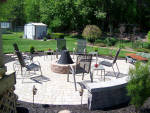 Hardscaped patio made of paver blocks in Webster NY